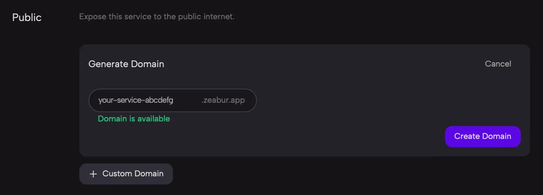 Binding a zeabur.app domain