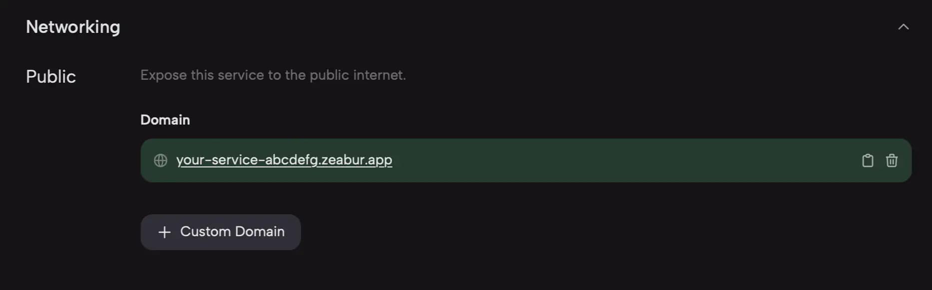 Bound zeabur.app domain