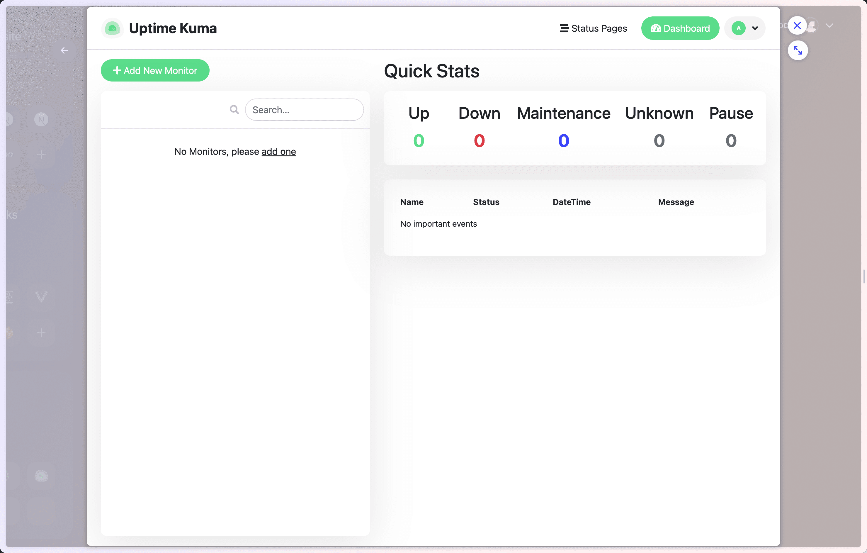 Uptime Kuma Dashboard