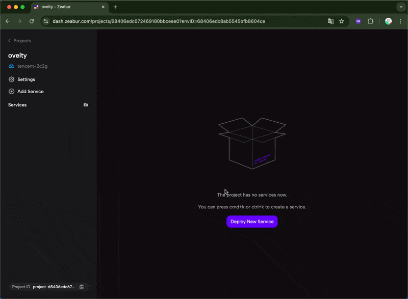 Open Docker customization page