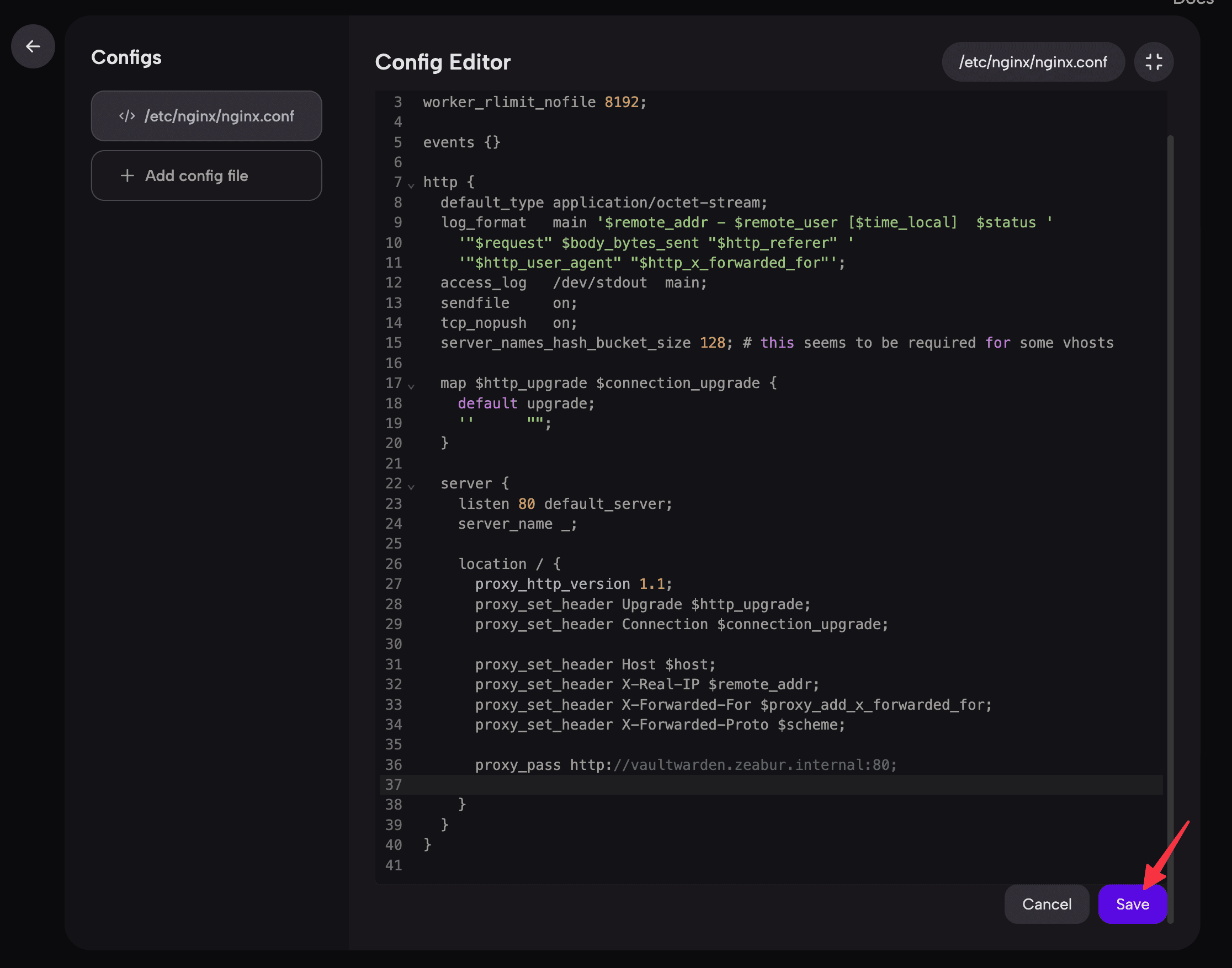 Save Config